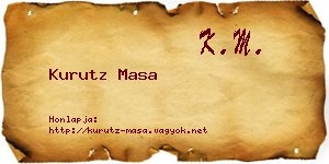 Kurutz Masa névjegykártya